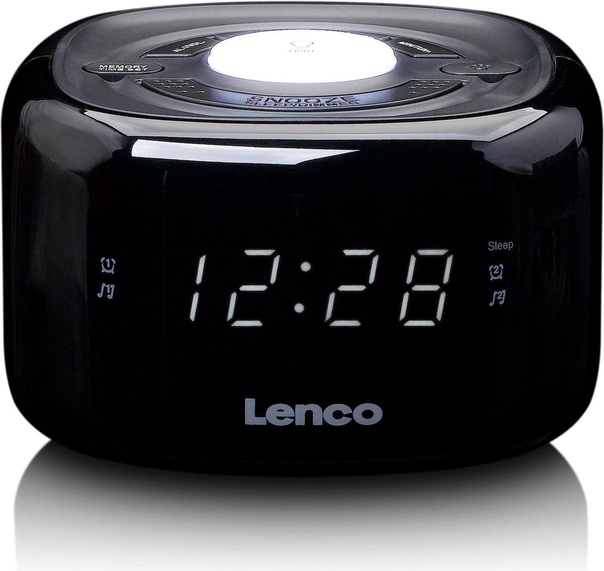 Lenco Fm Wekkerradio Met Nachtlamp Cr-12bk - Zwart