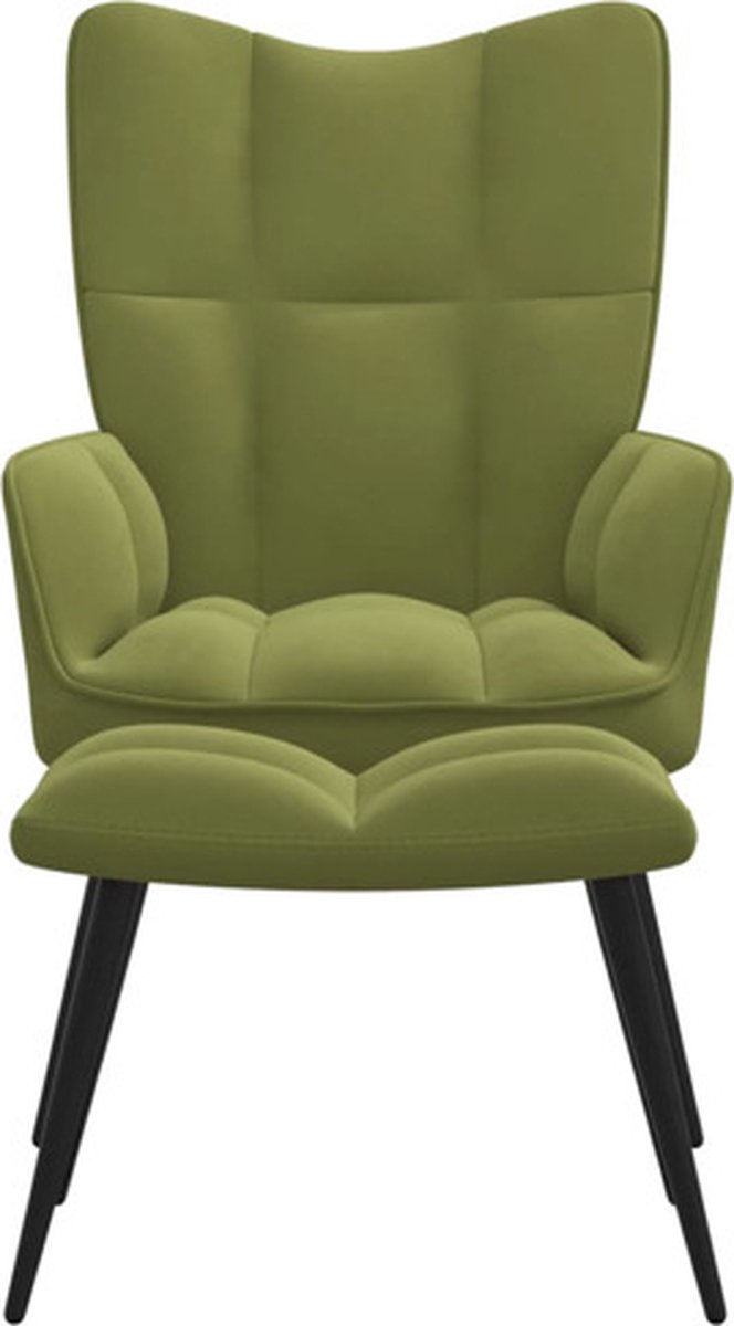 Vidaxl Relaxstoel Met Voetenbank Fluweel Licht - Groen