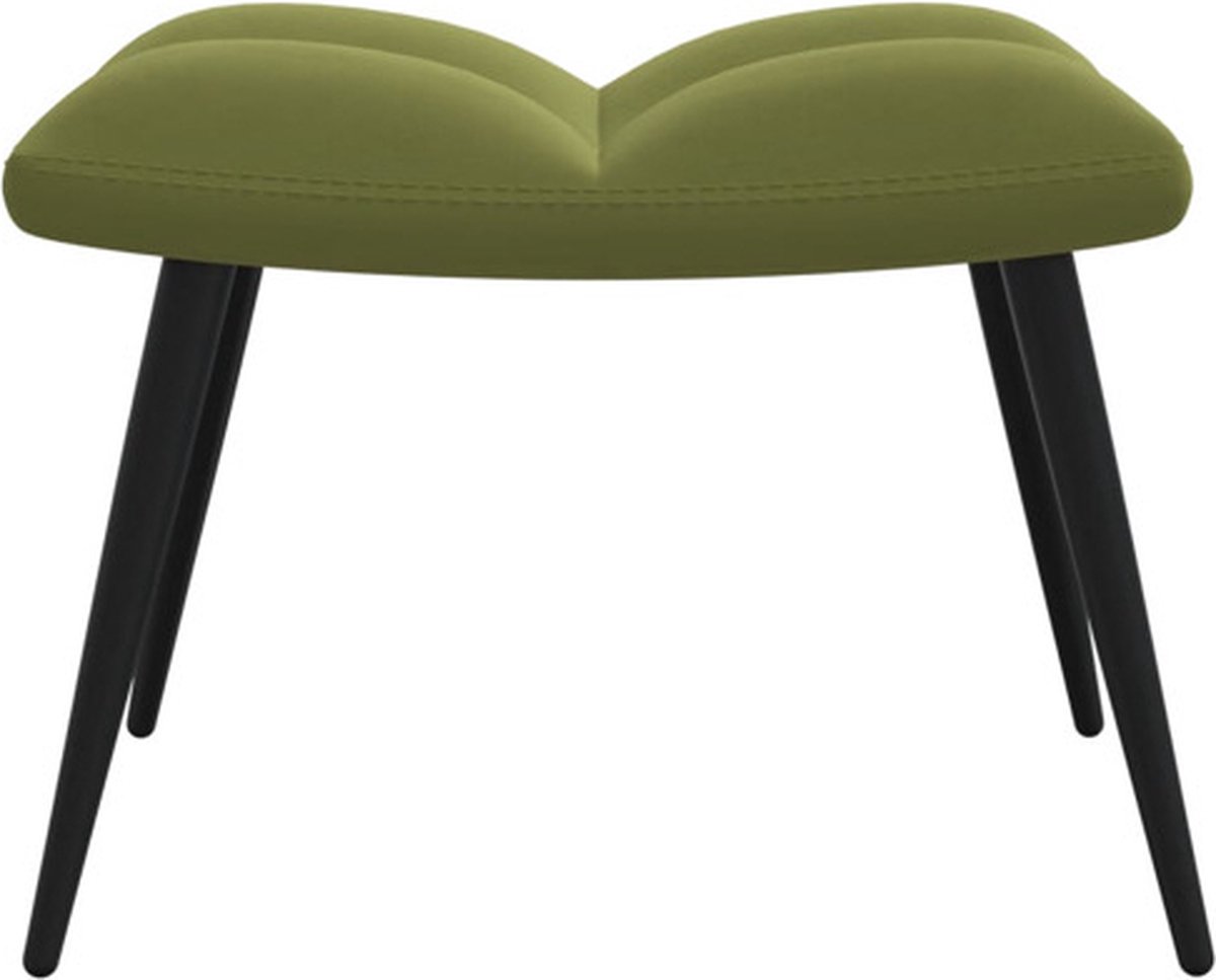 Vidaxl Relaxstoel Met Voetenbank Fluweel Licht - Groen