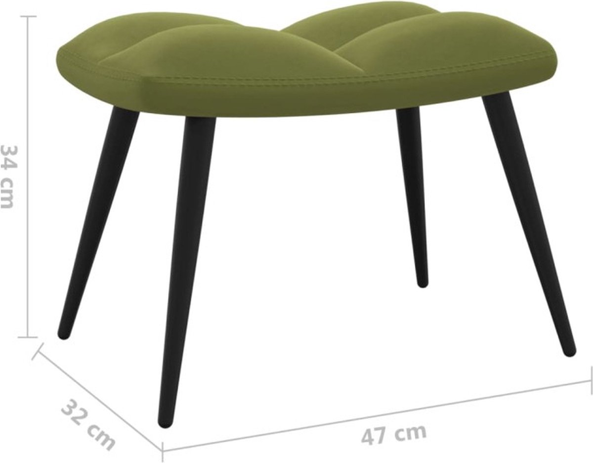 Vidaxl Relaxstoel Met Voetenbank Fluweel Licht - Groen