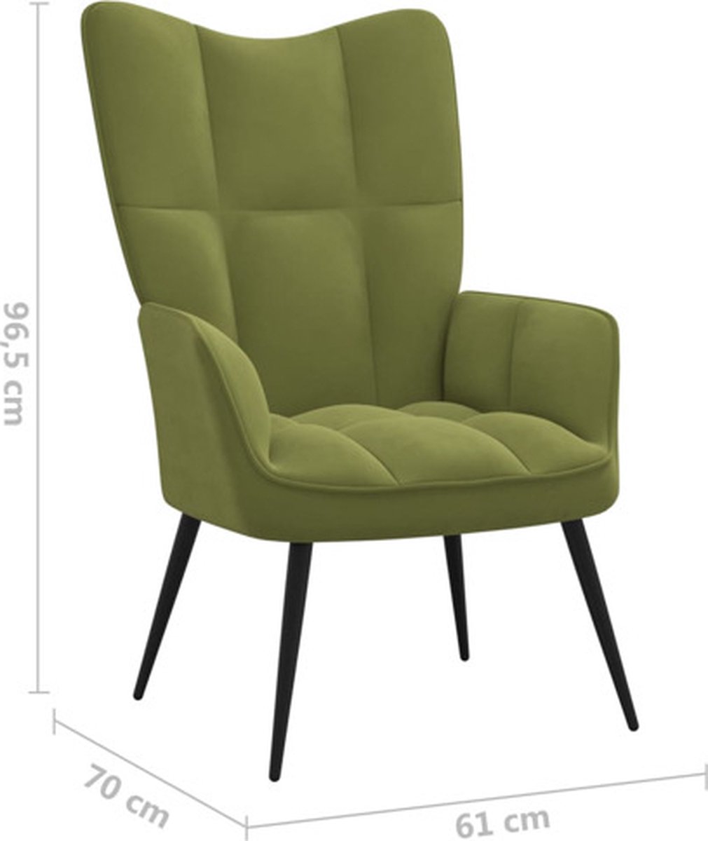 Vidaxl Relaxstoel Met Voetenbank Fluweel Licht - Groen