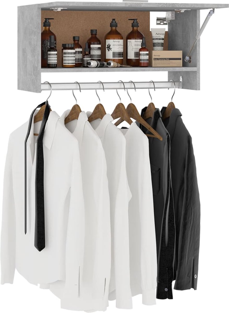 Vidaxl Kledingkast 70x32,5x35 Cm Spaanplaat Beton - Grijs