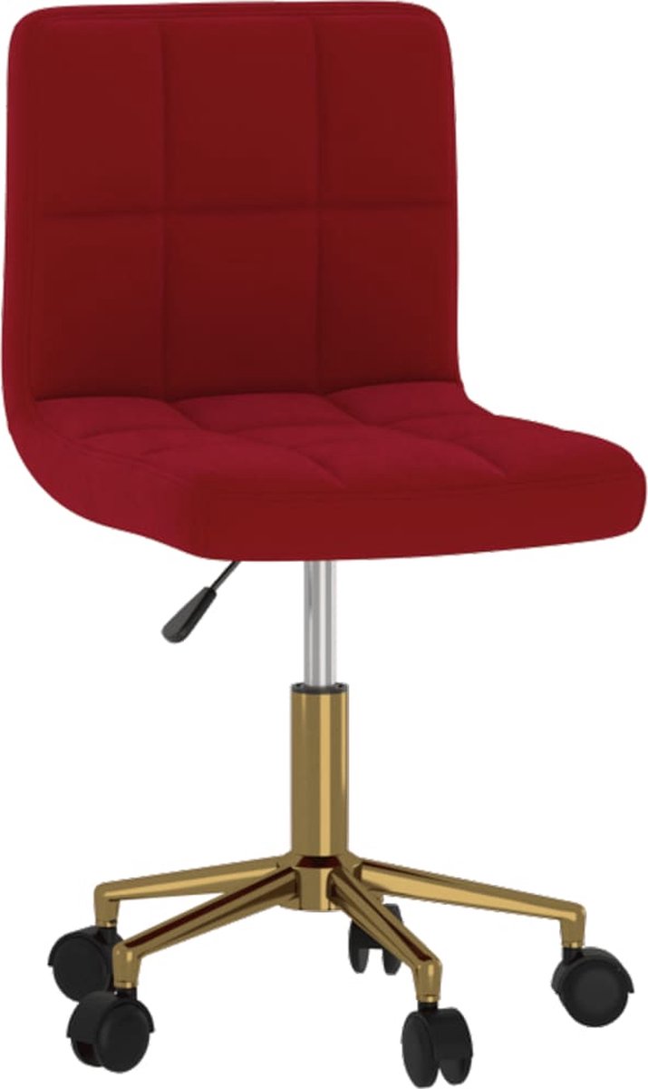 Vidaxl Eetkamerstoelen Draaibaar 2 St Fluweel Wijn - Rood