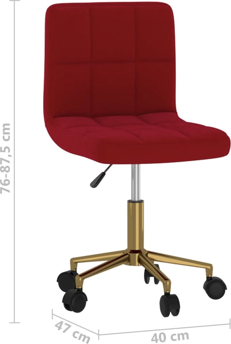Vidaxl Eetkamerstoelen Draaibaar 2 St Fluweel Wijn - Rood