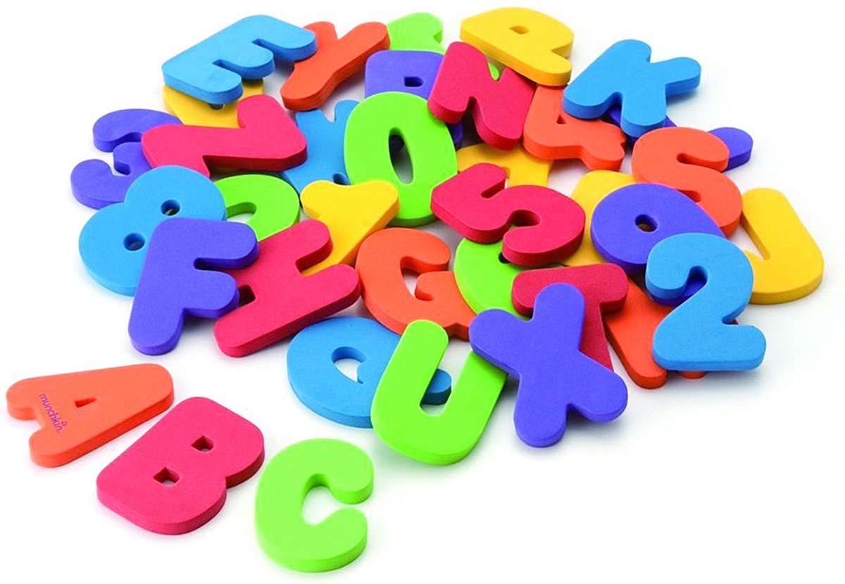 Munchkin 36-delige Badspeelset Letters En Cijfers Meerkleurig - Rood