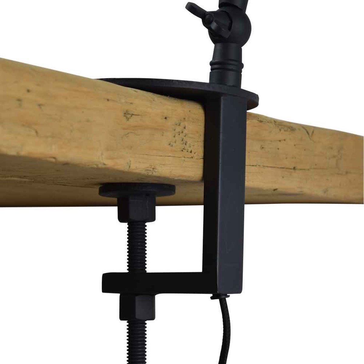 Klemlamp Worker Ø12cm. Vintage Black - Zwart