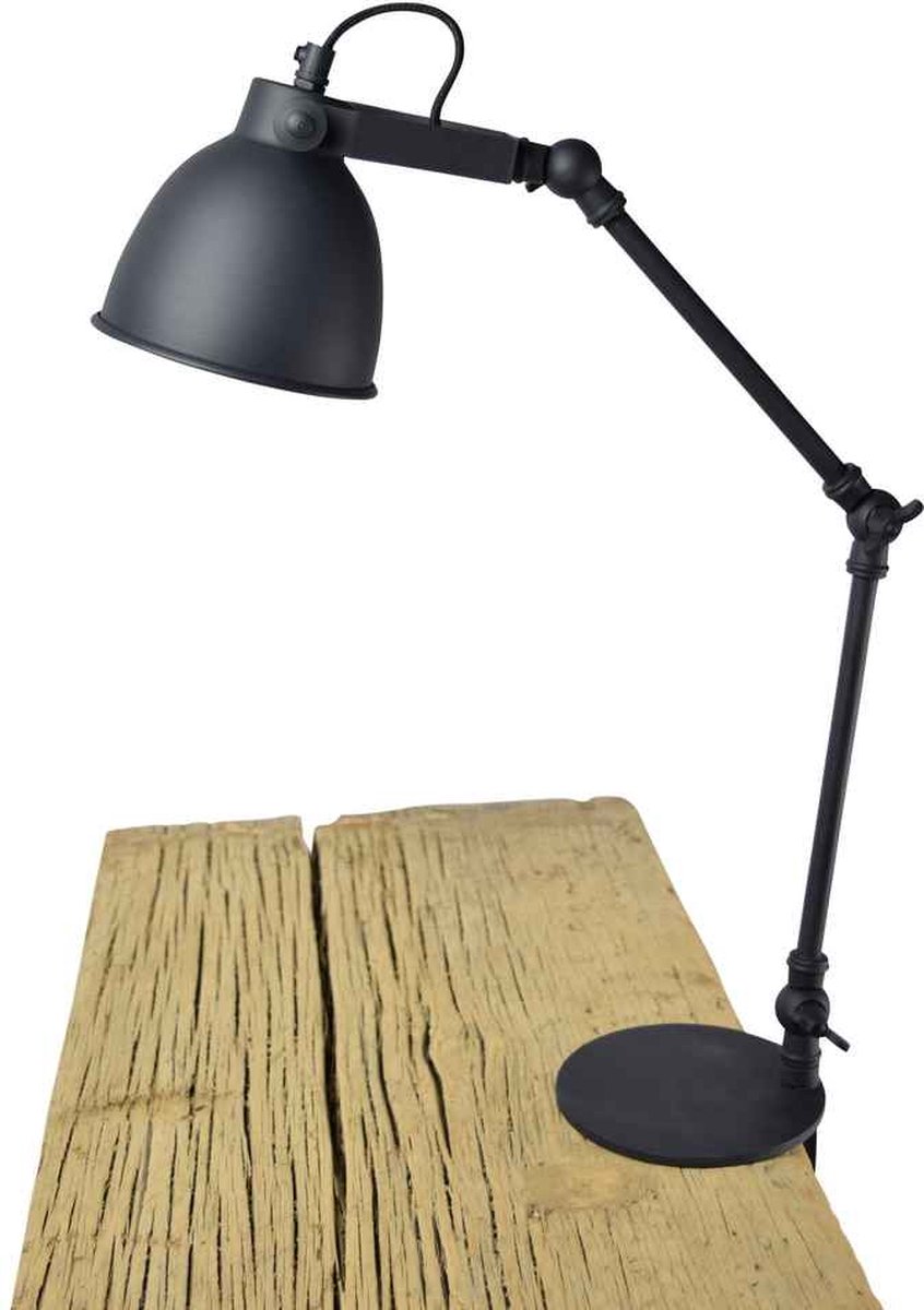 Klemlamp Worker Ø12cm. Vintage Black - Zwart