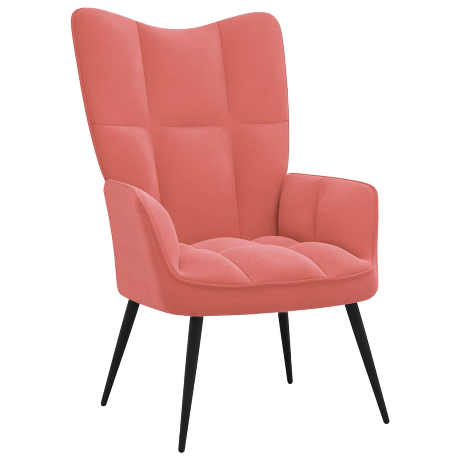 Vidaxl Relaxstoel Fluweel - Roze