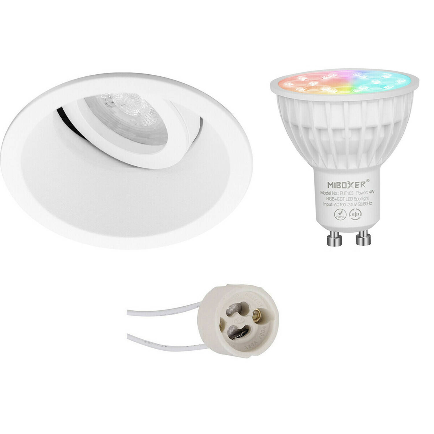 Mi-light Miboxer - Led Spot Set Gu10 - Smart Led - Wifi Led - Slimme Led - 4w - Rgb+cct - Aanpasbare Kleur - Dimbaar -