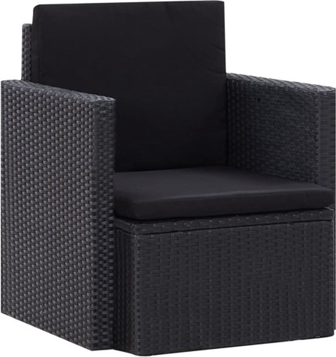 Vidaxl Tuinstoel Met Kussens Poly Rattan - Negro