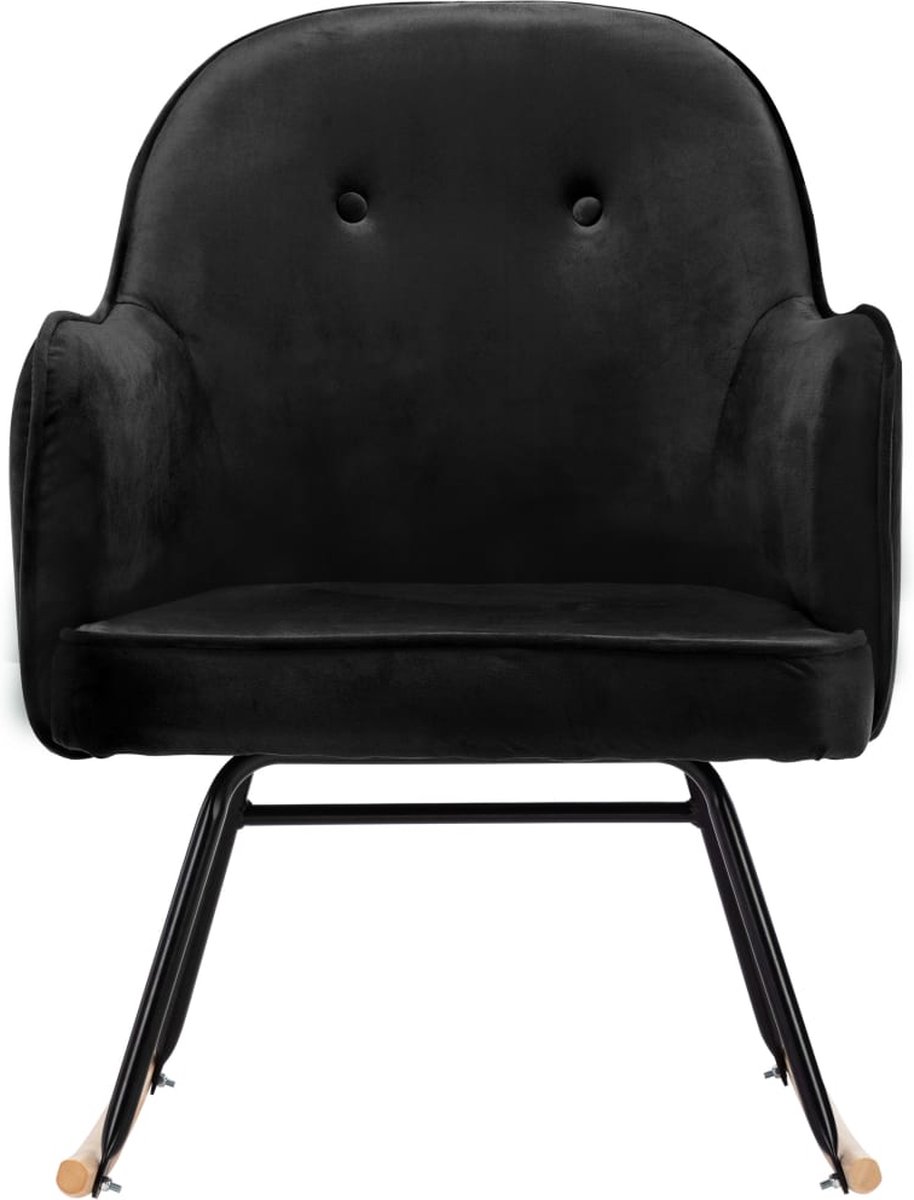 Vidaxl Schommelstoel Fluweel - Zwart