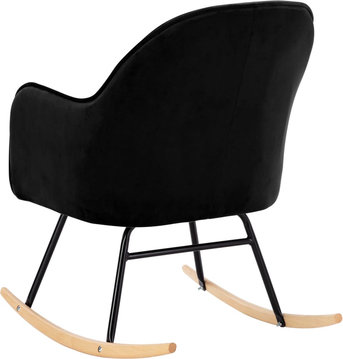 Vidaxl Schommelstoel Fluweel - Zwart