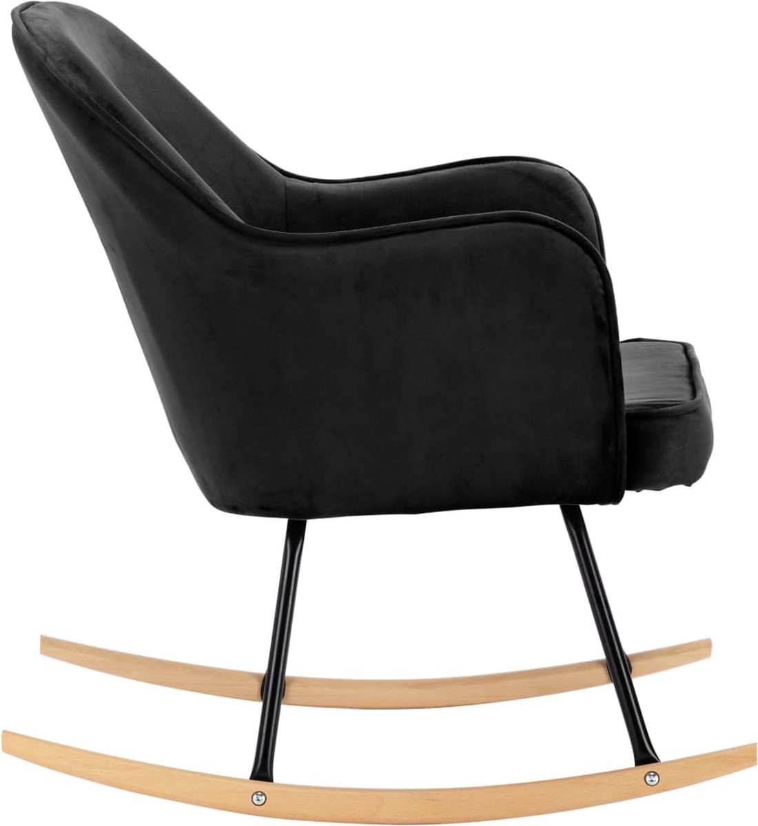 Vidaxl Schommelstoel Fluweel - Zwart