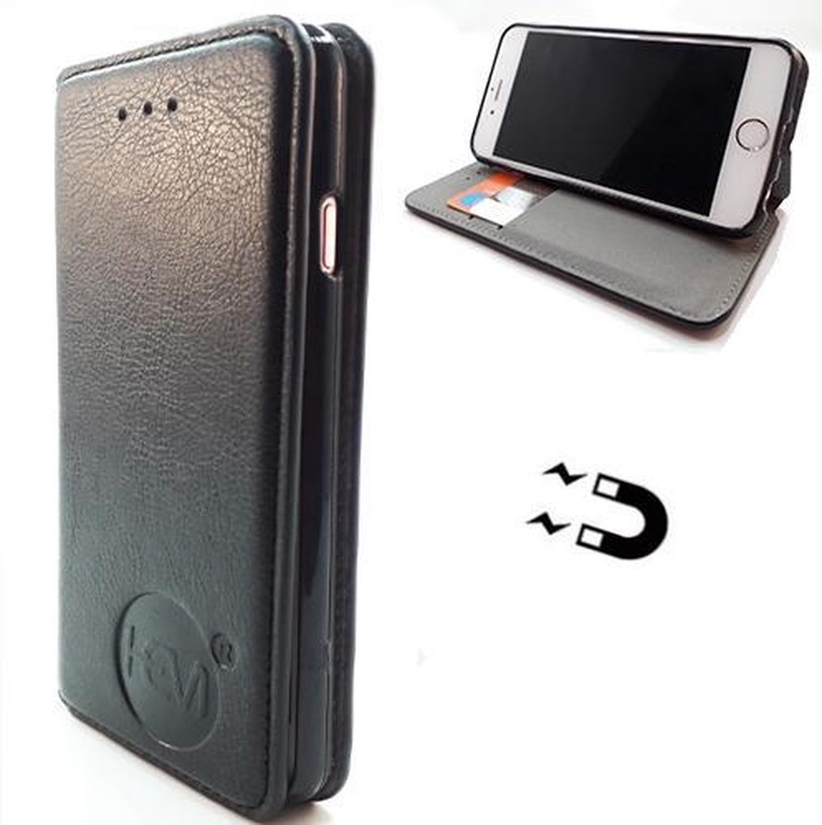 Hem Apple Iphone 12 Pro Max - Antique Black Ultra Dun Portemonnee Hoesje - Lederen Wallet Case Tpu Meegekleurde Binnenkant - - Zwart