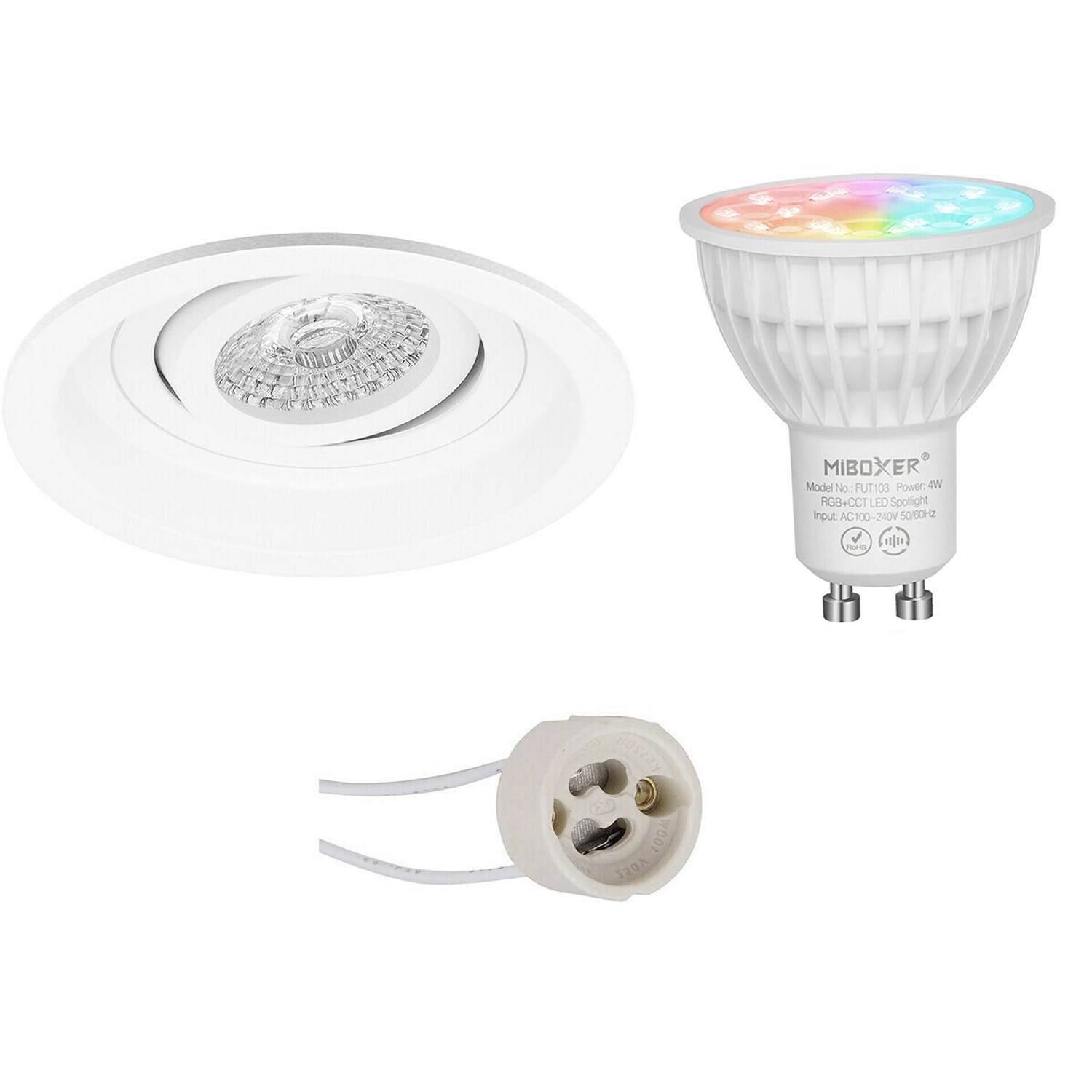 Mi-light Miboxer - Led Spot Set Gu10 - Smart Led - Wifi Led - Slimme Led - 4w - Rgb+cct - Aanpasbare Kleur - Dimbaar -