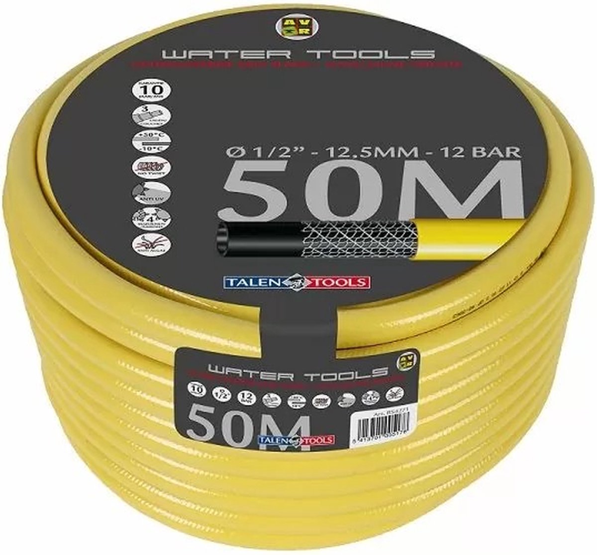 Talen Tools - Gele Tuinslang - 1"" - 50 M - High Twist Resistant System