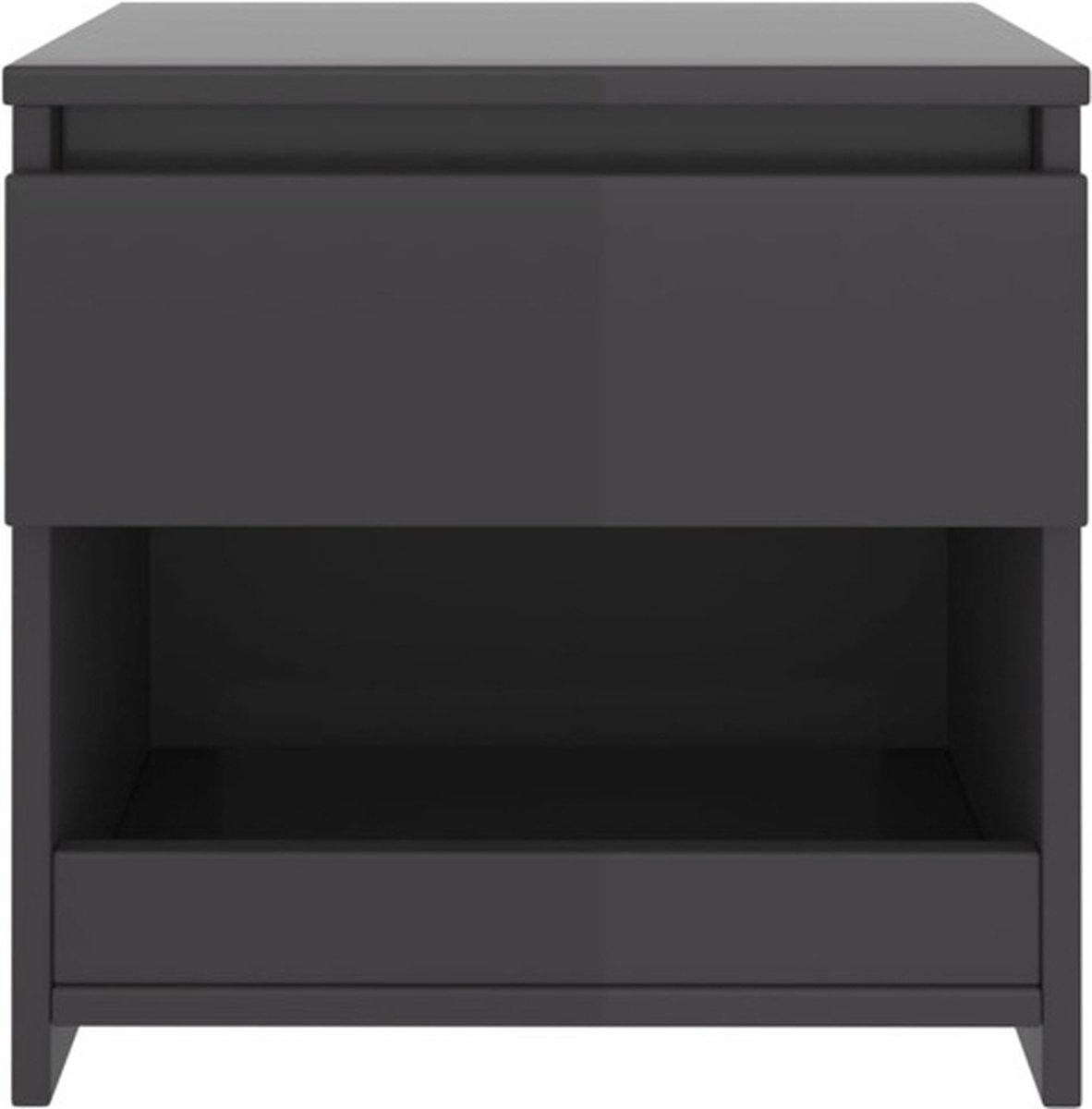 Vidaxl Nachtkastje 40x30x39 Cm Spaanplaat Hoogglans - Grijs