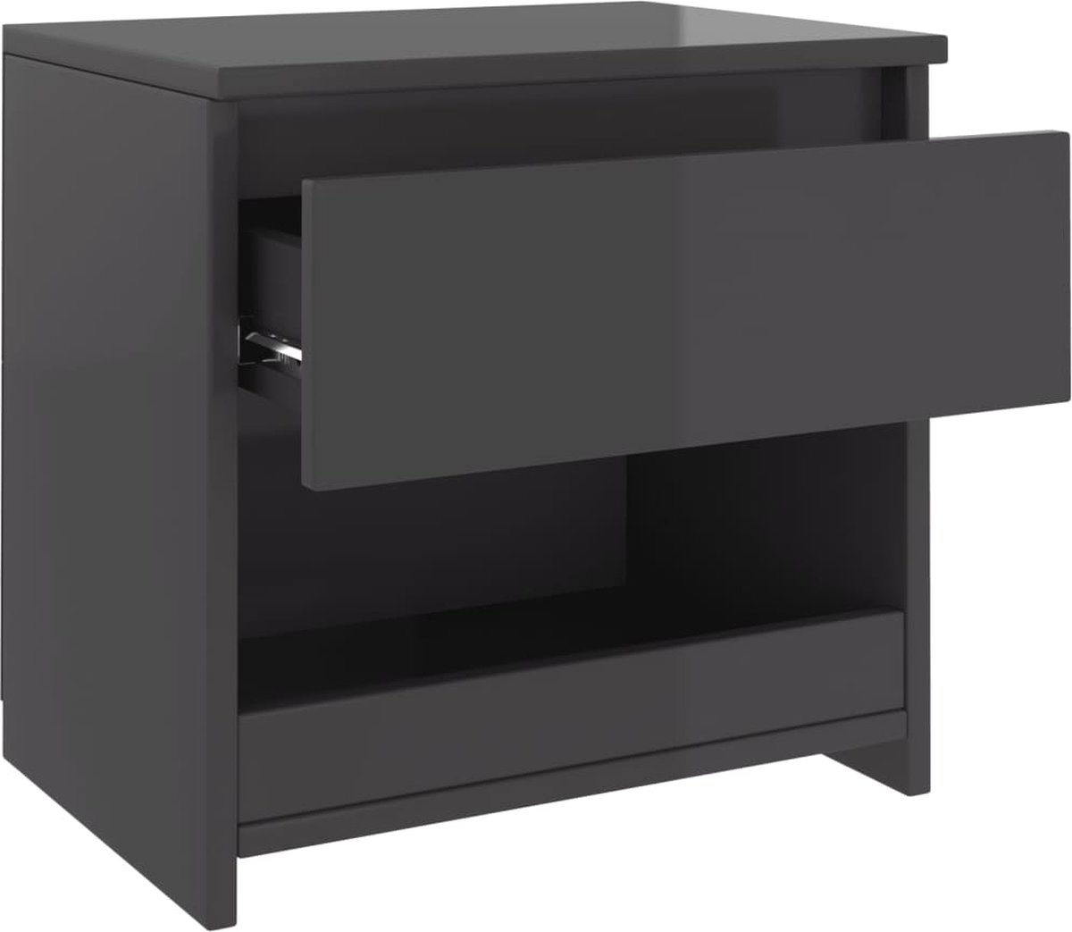 Vidaxl Nachtkastje 40x30x39 Cm Spaanplaat Hoogglans - Grijs