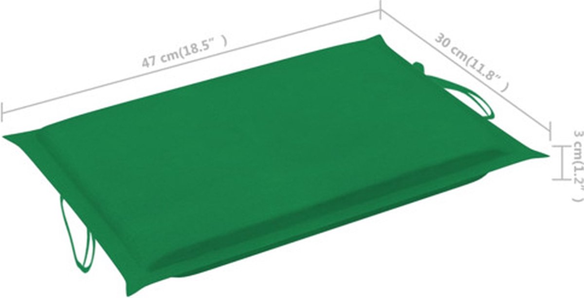 Vidaxl Ligbed Met Tafeltje En Kussen Massief Acaciahout - Groen