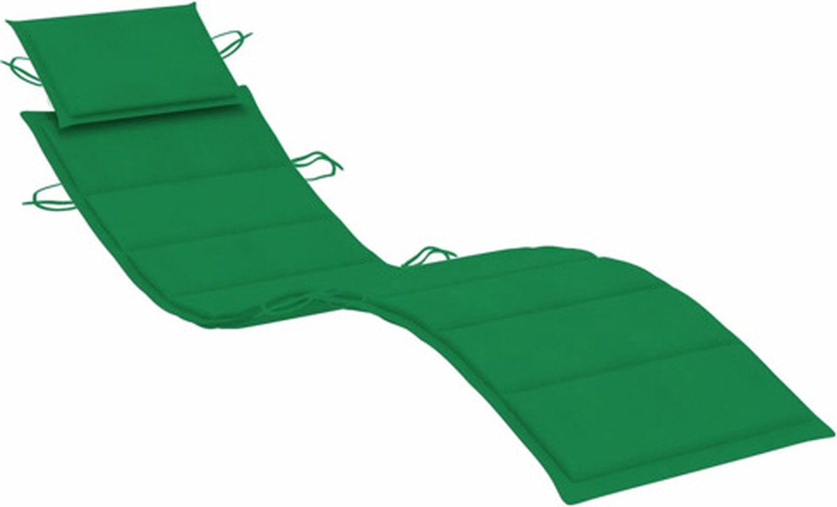 Vidaxl Ligbed Met Tafeltje En Kussen Massief Acaciahout - Groen