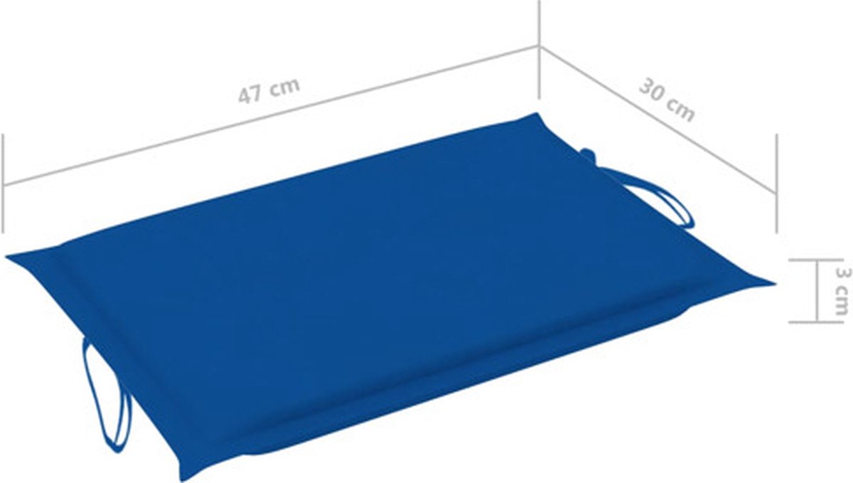 Vidaxl Ligbed Met Tafeltje En Kussen Massief Acaciahout - Blauw