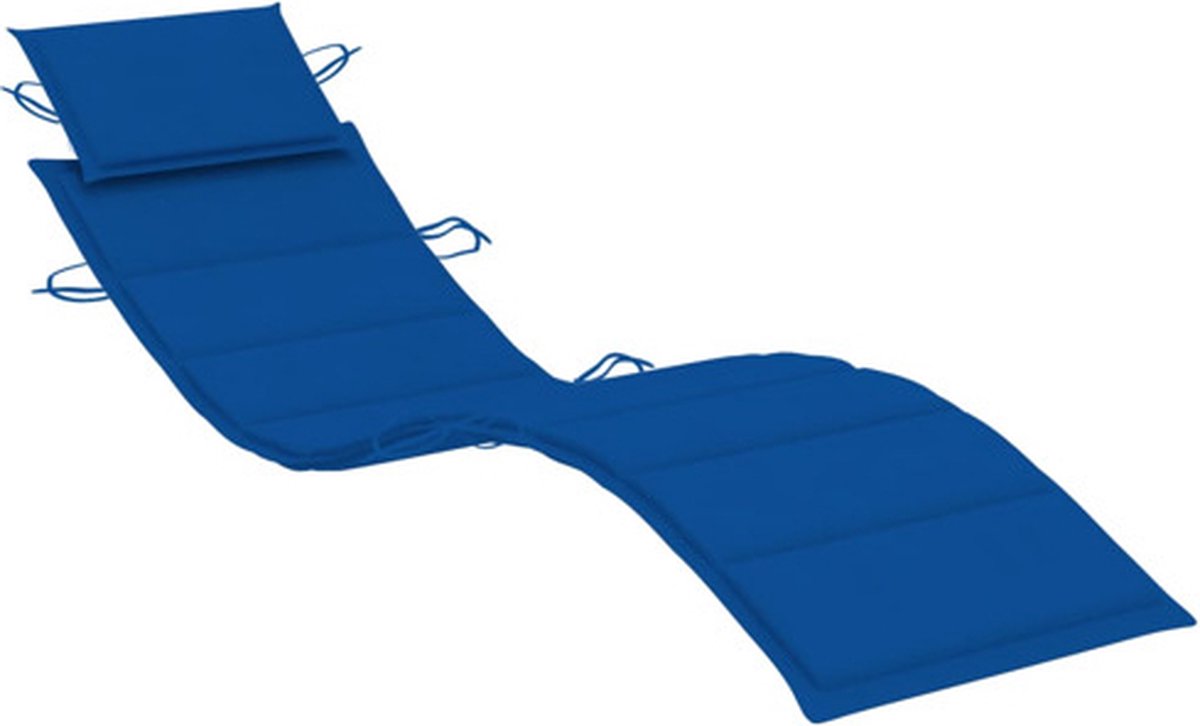 Vidaxl Ligbed Met Tafeltje En Kussen Massief Acaciahout - Blauw
