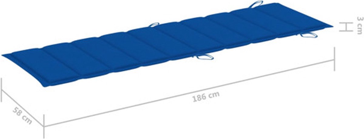 Vidaxl Ligbed Met Tafeltje En Kussen Massief Acaciahout - Blauw
