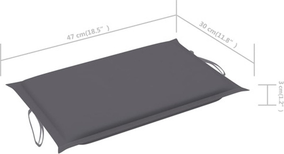 Vidaxl Ligbed Met Tafeltje En Kussen Massief Acaciahout - Grijs