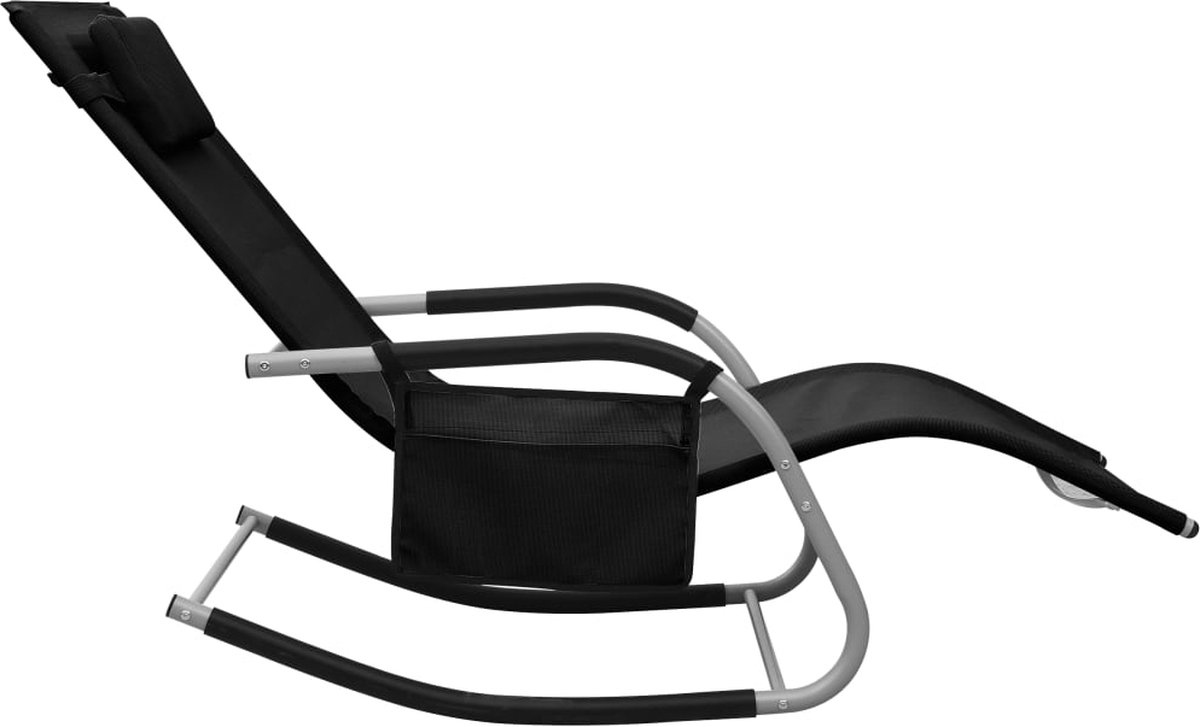 Vidaxl Ligbed Textileen En Grijs - Zwart