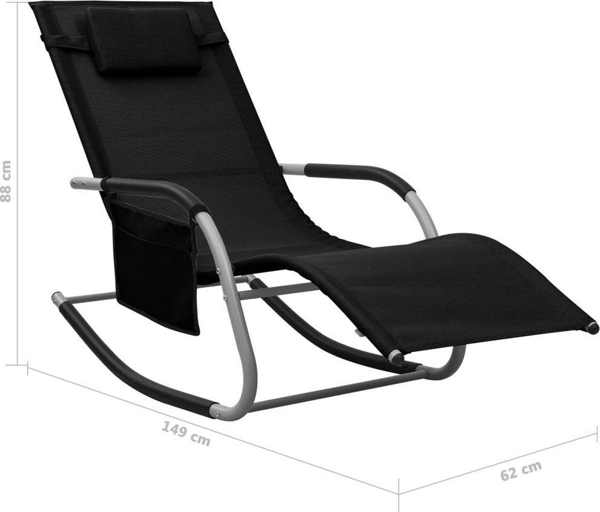 Vidaxl Ligbed Textileen En Grijs - Zwart