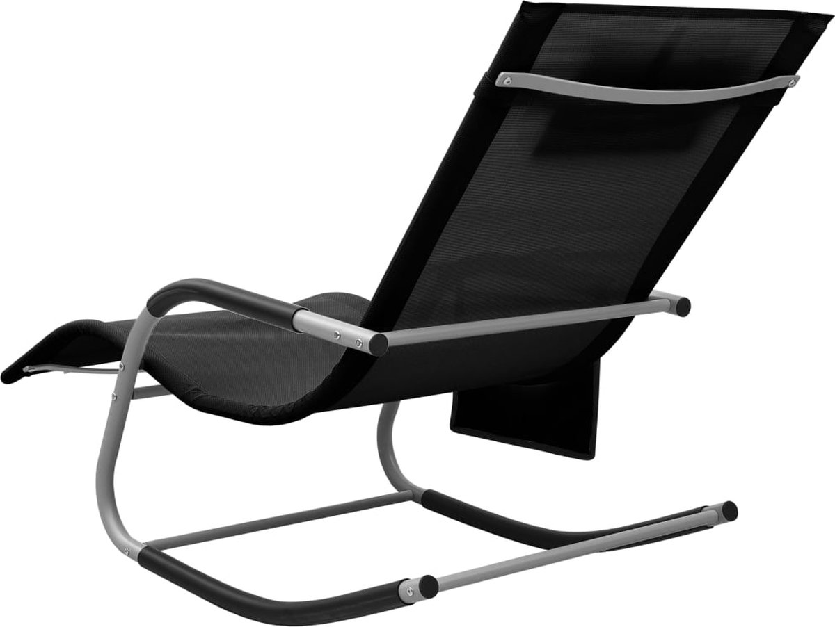 Vidaxl Ligbed Textileen En Grijs - Zwart