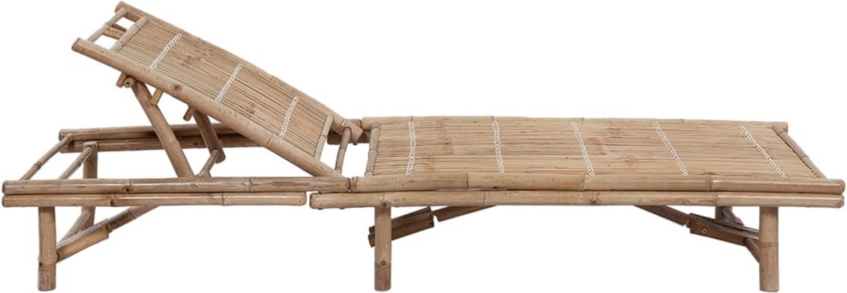 Vidaxl Ligbed Met Kussen Bamboe - Rood