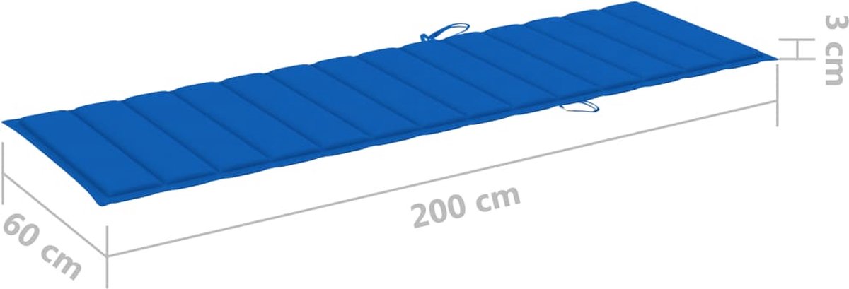 Vidaxl Ligbed Met Kussen Bamboe - Blauw