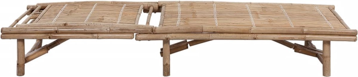 Vidaxl Ligbed Met Kussen Bamboe - Blauw