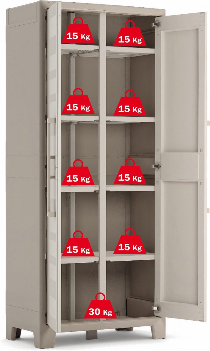 Keter Opbergkast Gulliver 182 Cm En Bruin - Beige