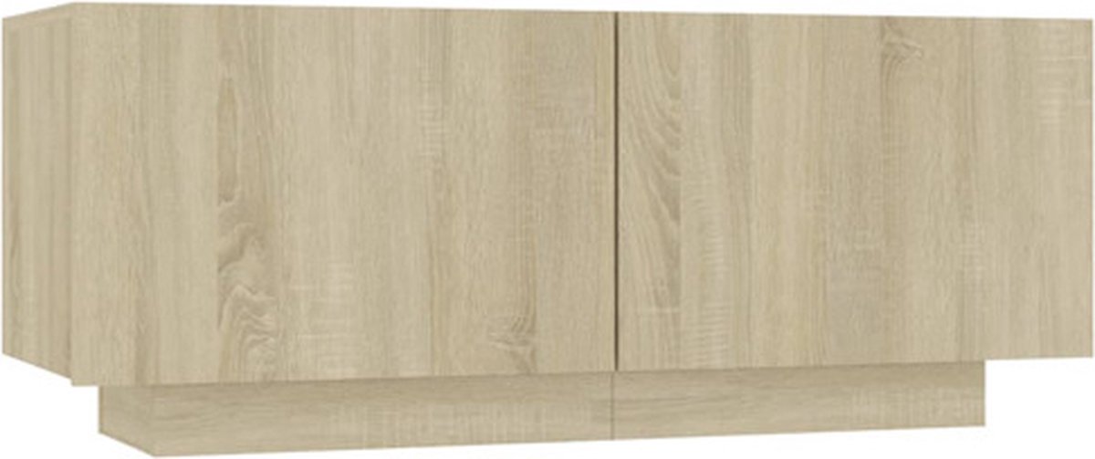 Vidaxl Nachtkastje 100x35x40 Cm Spaanplaat Sonoma Eikenkleurig - Bruin