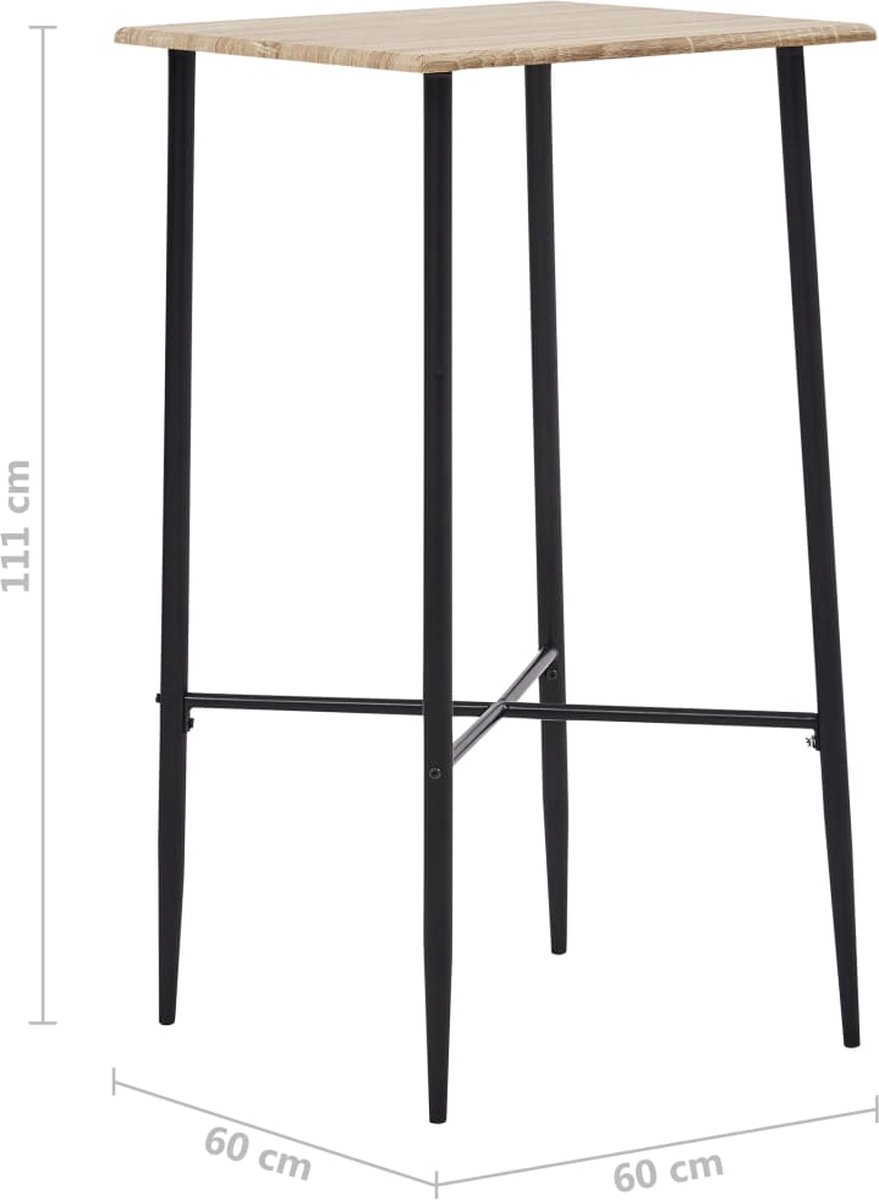 Vidaxl Bartafel 60x60x111 Cm Mdf Eikenkleurig - Bruin
