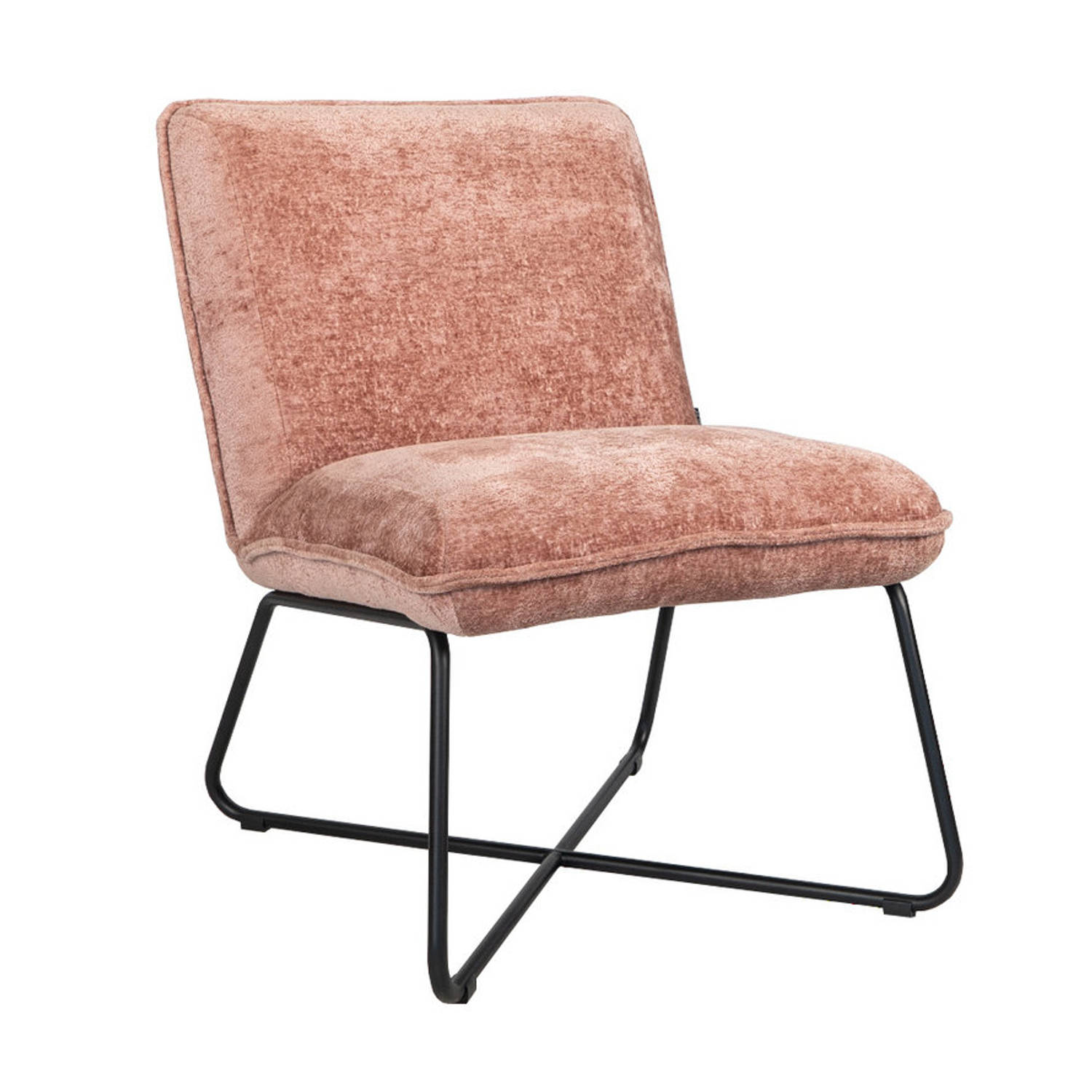 Bronx71 Scandinavische Fauteuil Sophie Chenille Stof Gemêleerd. - Roze