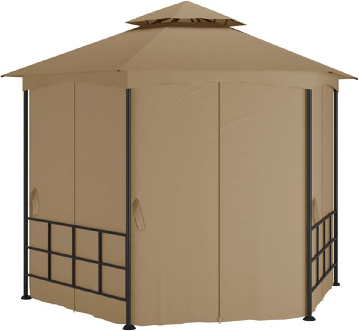 Vidaxl Prieel Met Zijwanden 3,1x2,7 M Taupe