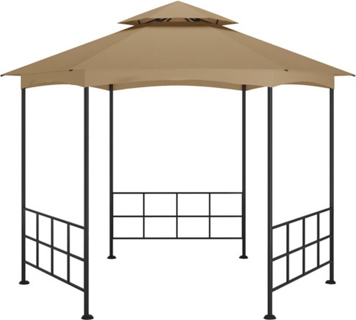 Vidaxl Prieel Met Zijwanden 3,1x2,7 M Taupe