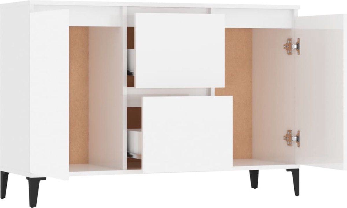 Vidaxl Dressoir 104x35x70 Cm Spaanplaat Hoogglans Wit