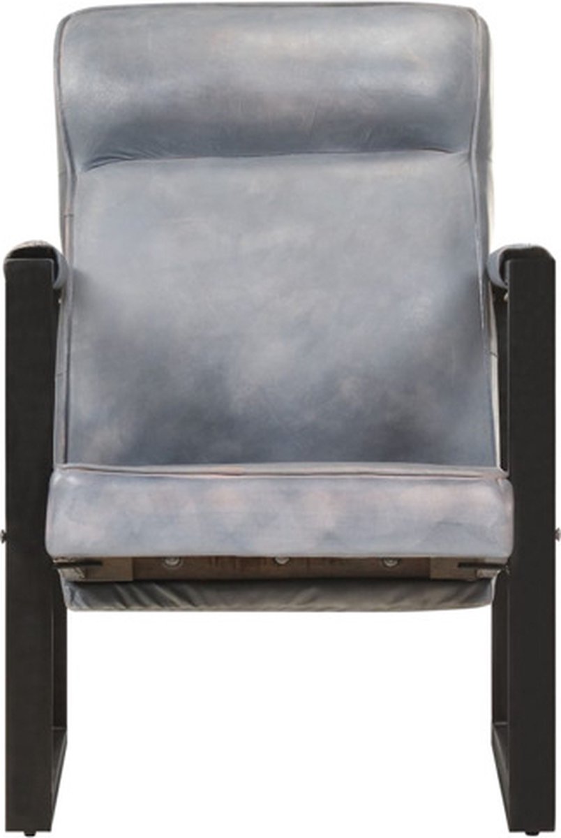 Vidaxl Fauteuil 60x75x90 Cm Echt Geitenleer - Grijs
