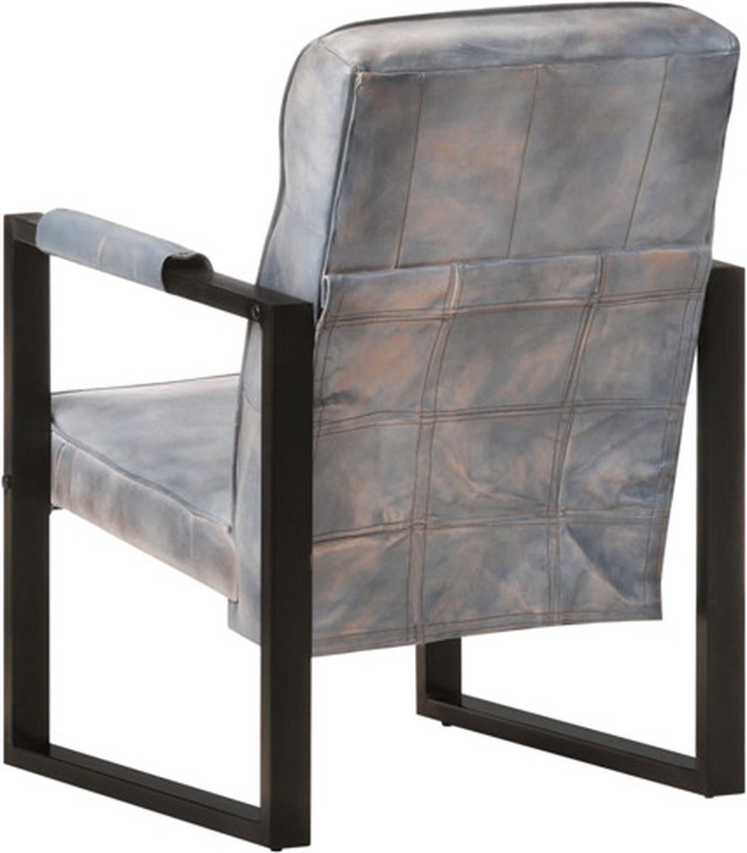 Vidaxl Fauteuil 60x75x90 Cm Echt Geitenleer - Grijs