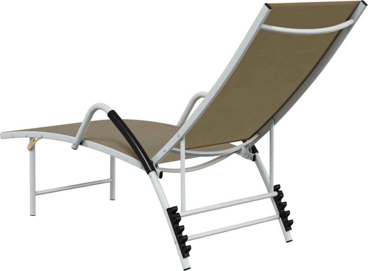 Vidaxl Ligbed Textileen En Aluminium Taupe