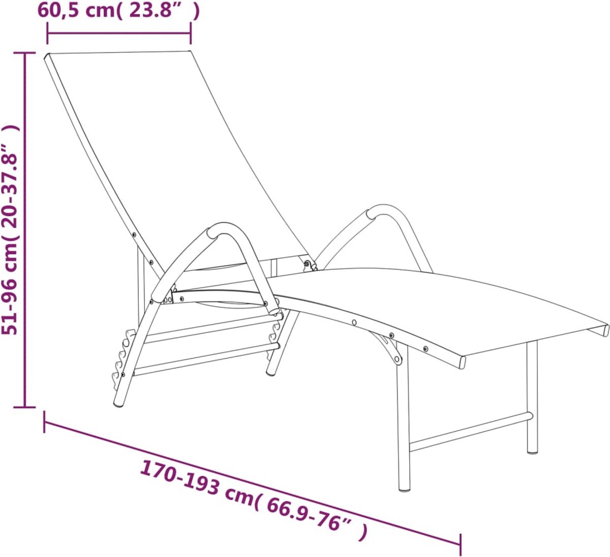 Vidaxl Ligbed Textileen En Aluminium Taupe