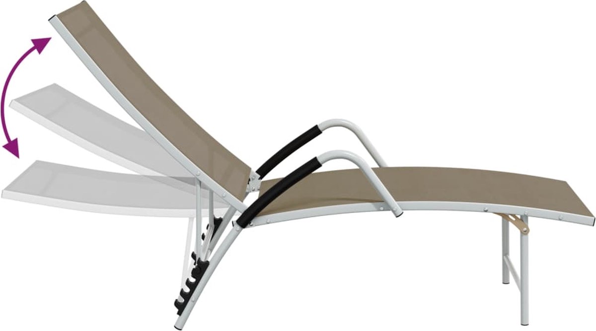 Vidaxl Ligbed Textileen En Aluminium Taupe
