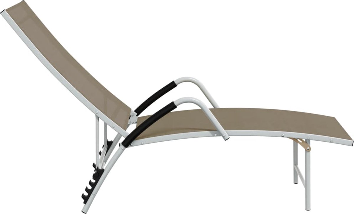 Vidaxl Ligbed Textileen En Aluminium Taupe