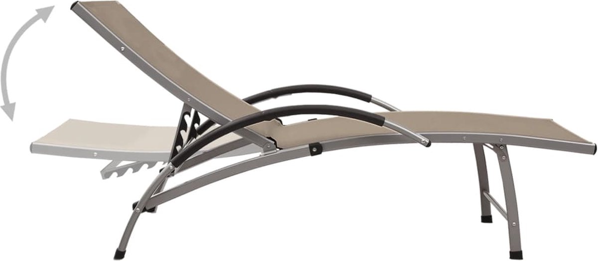 Vidaxl Ligbed Textileen En Aluminium Taupe