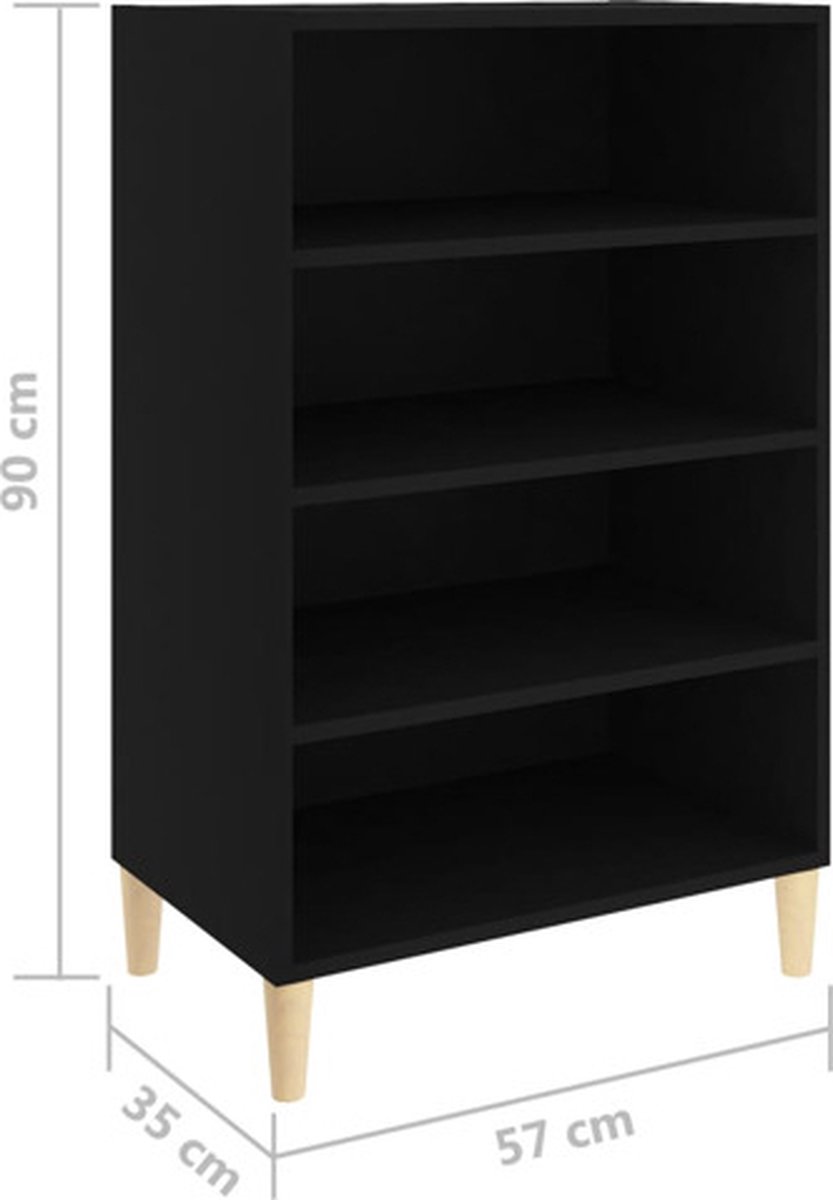 Vidaxl Dressoir 57x35x90 Cm Spaanplaat - Zwart