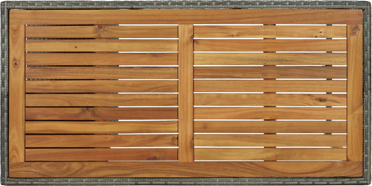 Vidaxl Bartafel Met Opbergrek 120x60x110 Cm Poly Rattan - Grijs